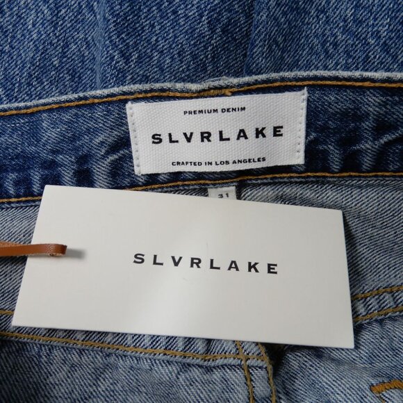 SLVRLAKE Dallas Denim Maxi SKIRT Size 31 Blue Hard Times Front Slit NEW $299 - Picture 5 of 13